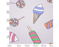 Sweatstoff ICE CREAM, Eis-Sorten, lavendel, Hilco