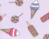 Sweatstoff ICE CREAM, Eis-Sorten, lavendel, Hilco
