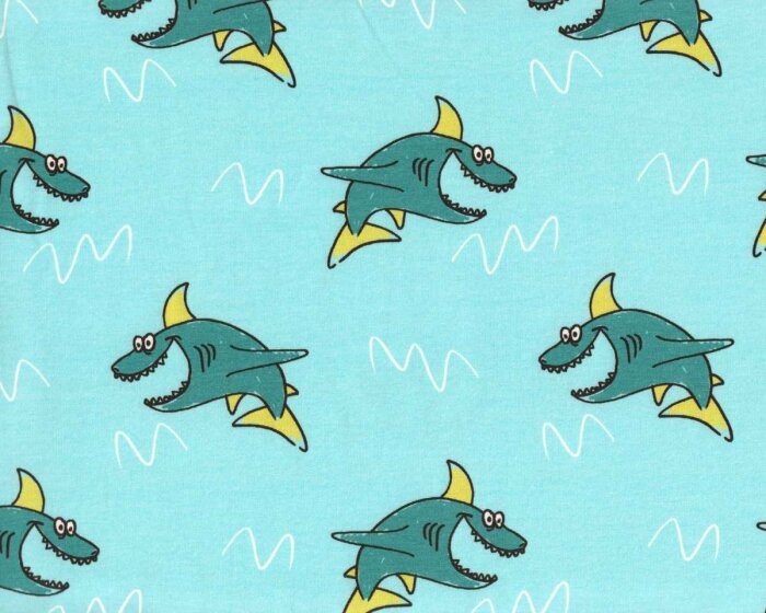 Sweatstoff CALIFORNIA, Hai-Fisch, türkis, Hilco