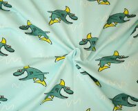 Sweatstoff CALIFORNIA, Hai-Fisch, türkis, Hilco
