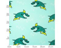 Sweatstoff CALIFORNIA, Hai-Fisch, türkis, Hilco