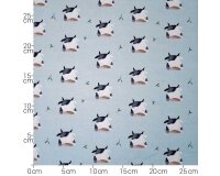 Baumwolljersey FARM LIFE, Kühe, hellblau, Hilco