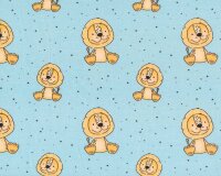 Baumwolljersey KLEINER LÖWE, hellblau, Hilco