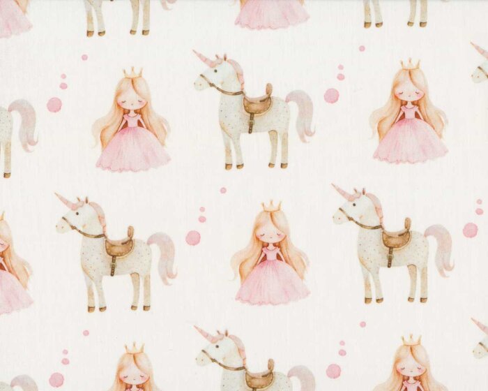Baumwollstoff Popeline PRINCESA, Prinzessin, creme-rosa, Hilco