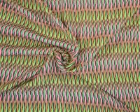 Viskosestoff MISURINA, Zickzackmuster, grün-pink, Hilco