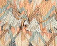 Viskosestoff PISA, Zackenmuster, hellbraun-lachsrot, Hilco