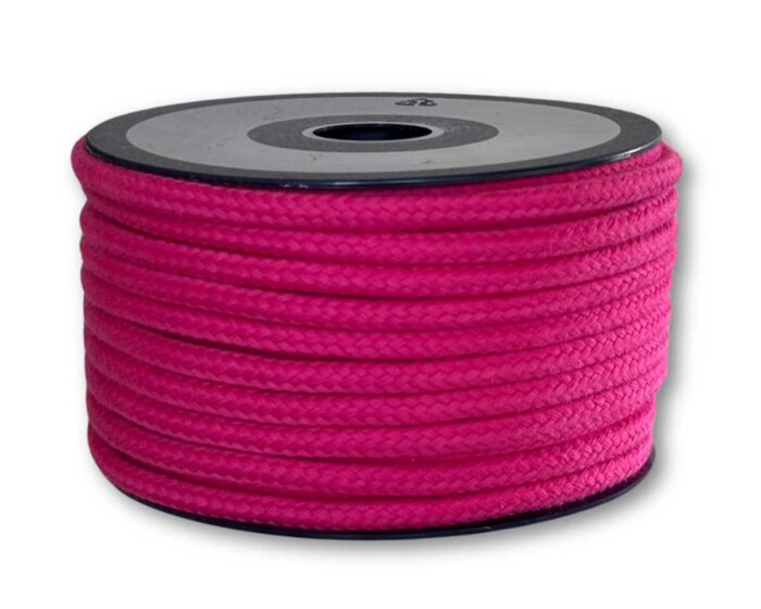 Runde Baumwollkordel für Hoodies, 6 mm pink