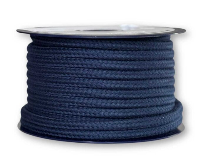 Runde Baumwollkordel für Hoodies, 6 mm dunkelblau