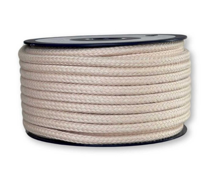 Runde Baumwollkordel für Hoodies, 6 mm beige