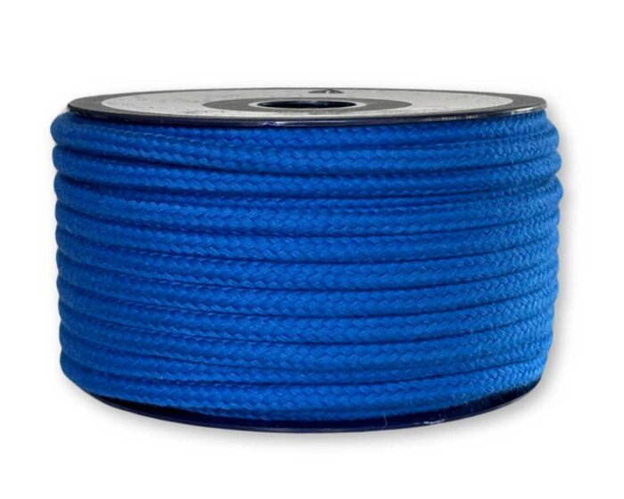 Runde Baumwollkordel für Hoodies, 6 mm ultramarinblau