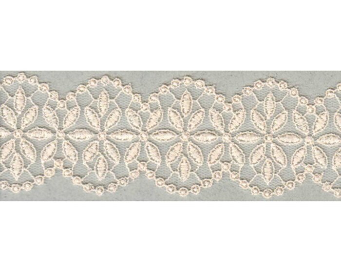 Spitzenband ELARA mit beidseitiger Bogenkante, 40 mm, creme