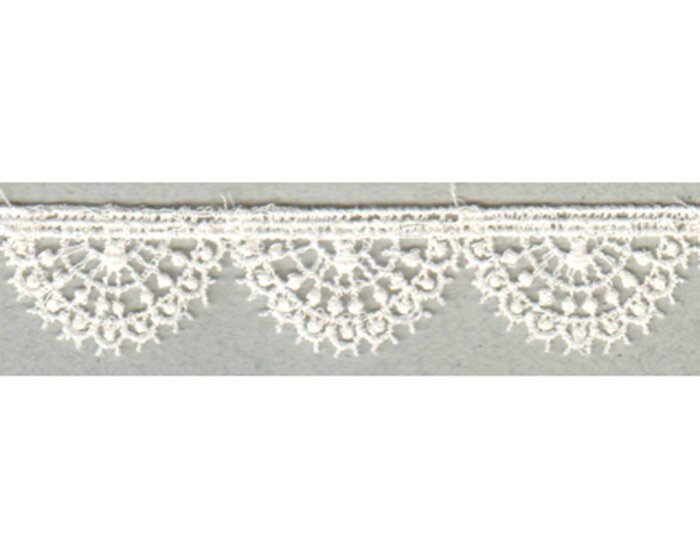 Spitzenband TIRA mit Bogenkante und Halbkreisen, 17 mm, creme