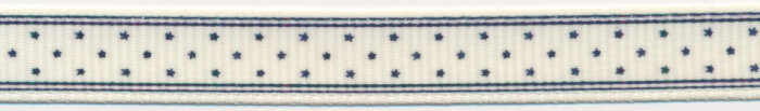 Ripsband TARIK, Sterne, 10 mm breit, 3 Farben creme