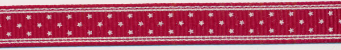 Ripsband TARIK, Sterne, 10 mm breit, 3 Farben rot