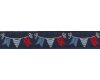 Jacquardband FLAGGEN, 25 mm breit, blau-rot, Kafka