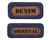 Jeans-Applikation DENIM mit Kunstleder, 2 Stück, Prym