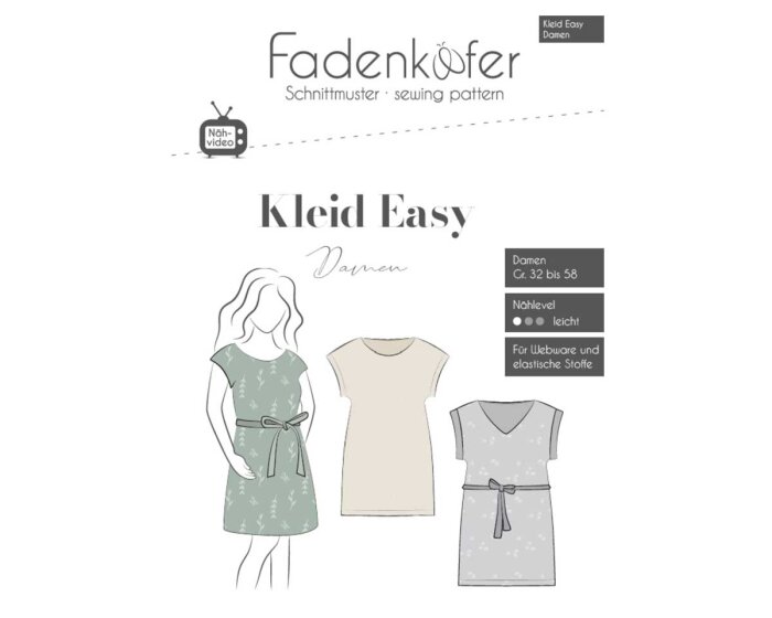 Damen-Schnittmuster Kleid EASY, fadenkäfer