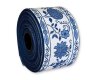 Webband BLUMENRANKEN, 65 mm breit, blau-weiß, Vaupel & Heilenbeck