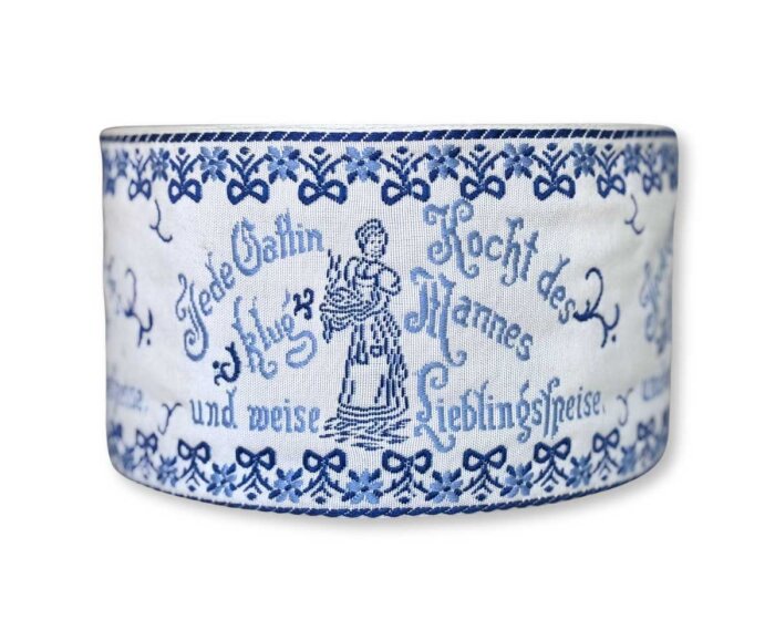 13-cm-Rapport Webband KLUGE GATTIN, 95 mm breit, Vaupel & Heilenbeck hellblau-blau