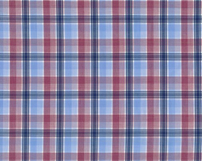 Designer Hemdenstoff RICCI, Glencheck-Karo, blau-rot