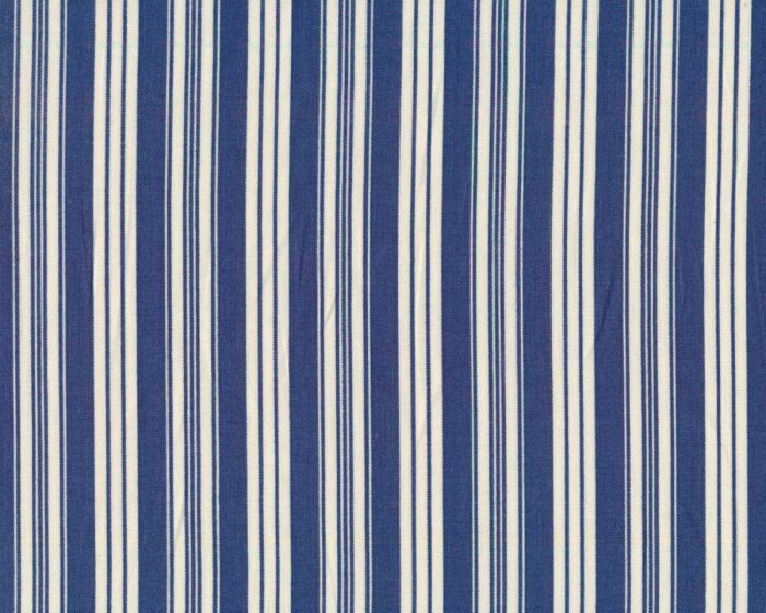 Italienischer Baumwollstoff MARINO, Streifen-Muster, blau-creme