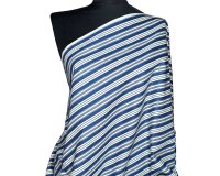 Italienischer Baumwollstoff MARINO, Streifen-Muster, blau-creme