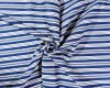 Italienischer Baumwollstoff MARINO, Streifen-Muster, blau-creme