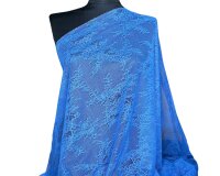 Italienischer Spitzenstoff AURORA, Blumenranken, mittelblau