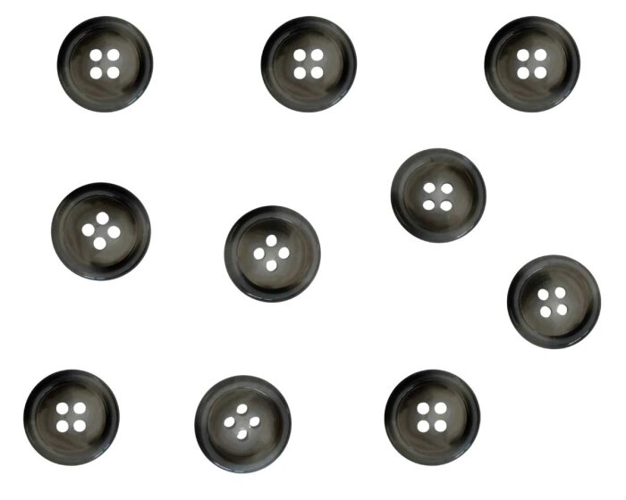 Kunststoffknopf SHELLSHINE, Schildpatt-Optik, grau, 19 mm, Union Knopf