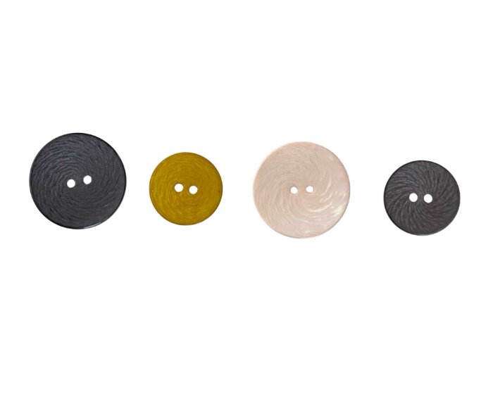 Kunststoffknopf SWIRL, halbtransparent, Kringel, Union Knopf