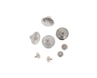 Jeansknopf BACHELOR BUTTONS zum Anschrauben, silber und...