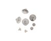 Jeansknopf BACHELOR BUTTONS zum Anschrauben, silber und bronze, Bohin silber 17 mm