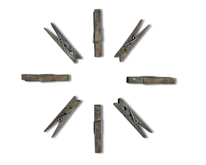 Deko-Holzklammern, 30 Stück, dunkelgrau