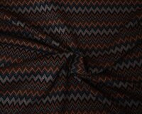 Viskose-Strickjersey TURIN, Zacken, braun, Hilco