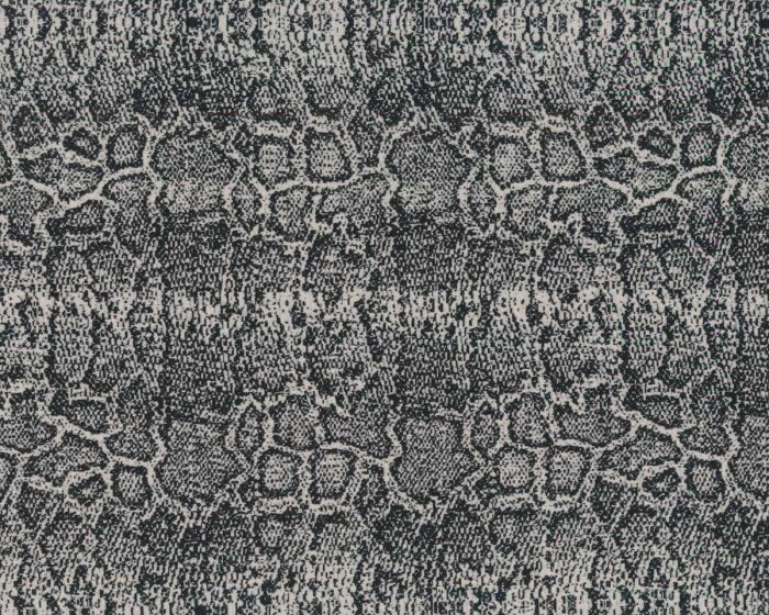 Baumwoll-Jacquardjersey BEN, Schlangenhaut, schwarz-grau, Hilco