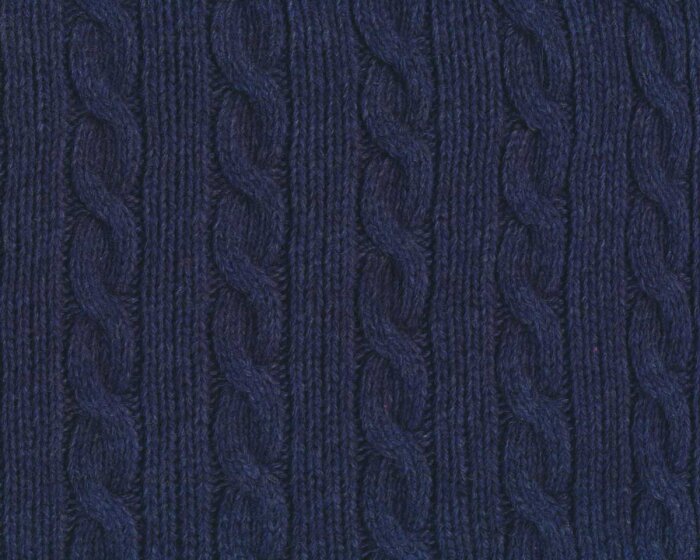 Wollstrickstoff ZOPF, Zopfmuster, dunkelblau, Hilco