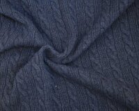Wollstrickstoff ZOPF, Zopfmuster, dunkelblau, Hilco