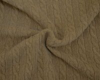 Wollstrickstoff ZOPF, Zopfmuster, beige, Hilco
