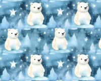 Sweatstoff KNUTI, Eisbären, blau, Hilco