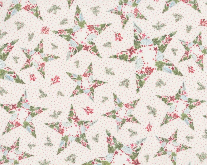 Baumwollstoff WEIHNACHTSSTERNE, Kerstin Heß, Acufactum