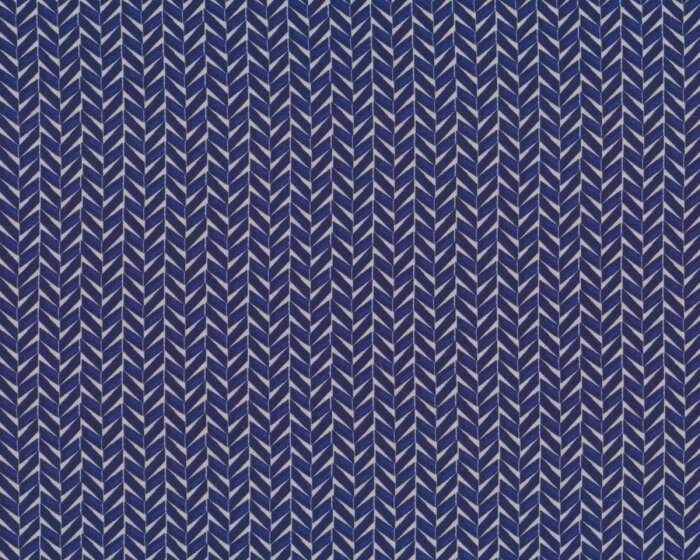 80 cm Reststück Viskosestoff VRONI, Fischgrat-Blätter, blau