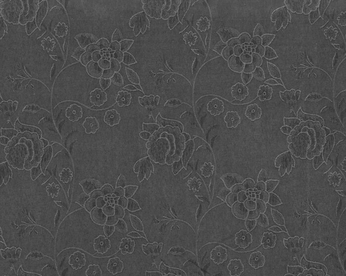 80 cm Reststück Jacquardstoff EDITH, Rosen, dunkelgrau, Toptex
