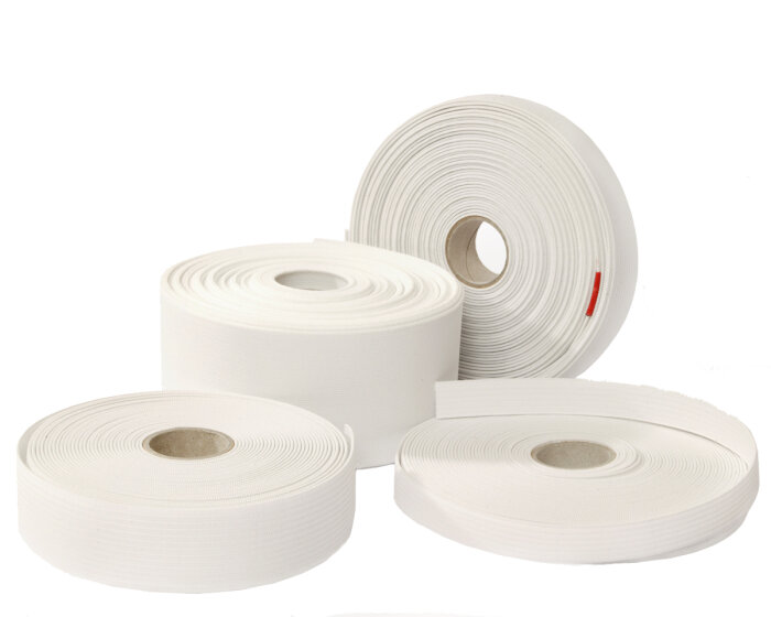 1,50 m Reststück Gummiband LITZE, 8 mm, weiß