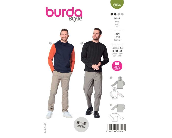 Schnittmuster SHIRT für Herren, burda style 6064