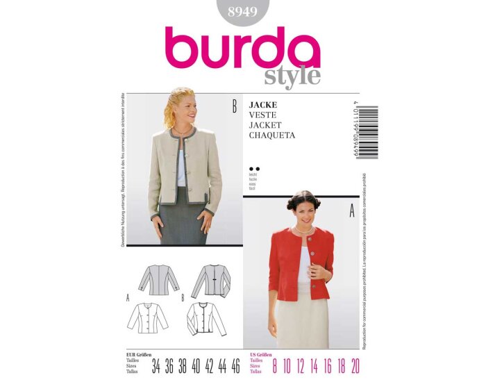 Schnittmuster KURZJACKE, burda style 8949