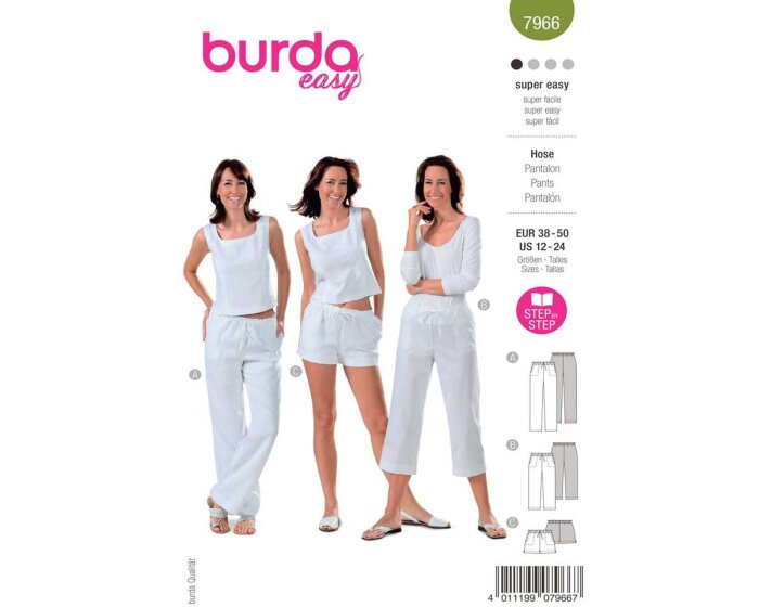 Schnittmuster HOSE, burda easy 7966