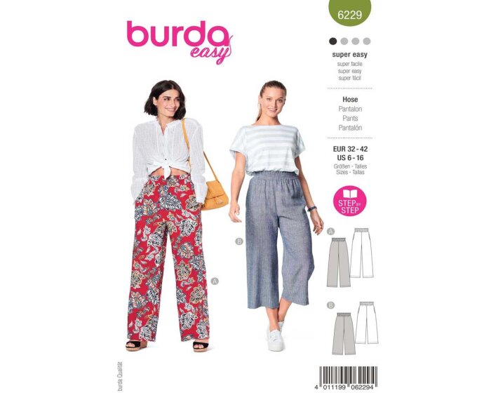 Schnittmuster HOSE, burda easy 6229