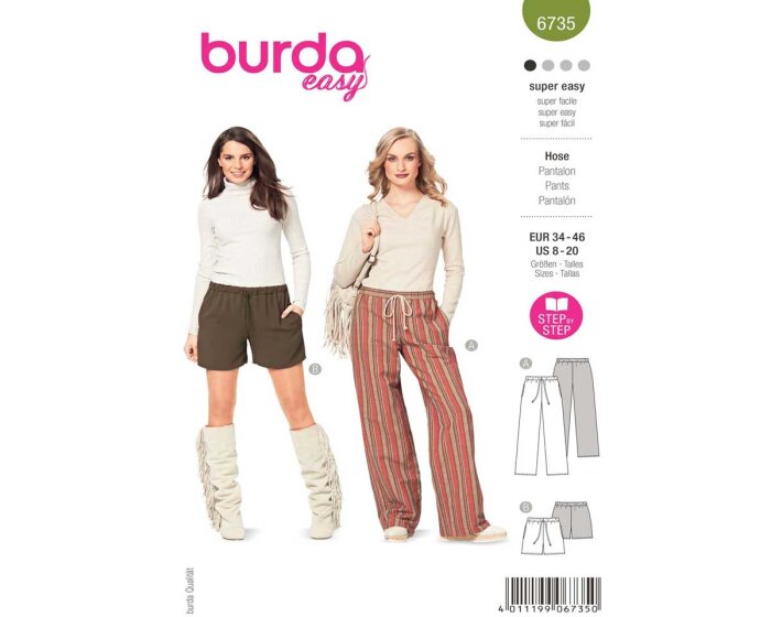 Schnittmuster HOSE mit Kordel, burda style 6735