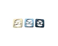Metallknopf FOREVER, quadratisch, glänzend, 3 Farben, Hislabor
