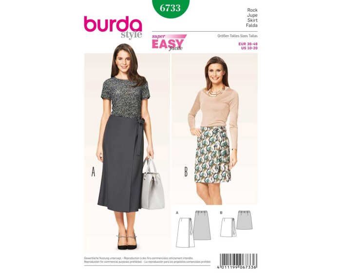 Schnittmuster ROCK, burda style 6733